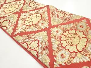 アンティーク　花菱模様織り出し袋帯(材料)
